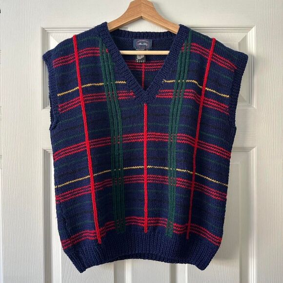 Other - Vintage 80's Men's Pure Wool Sweater Vest Large